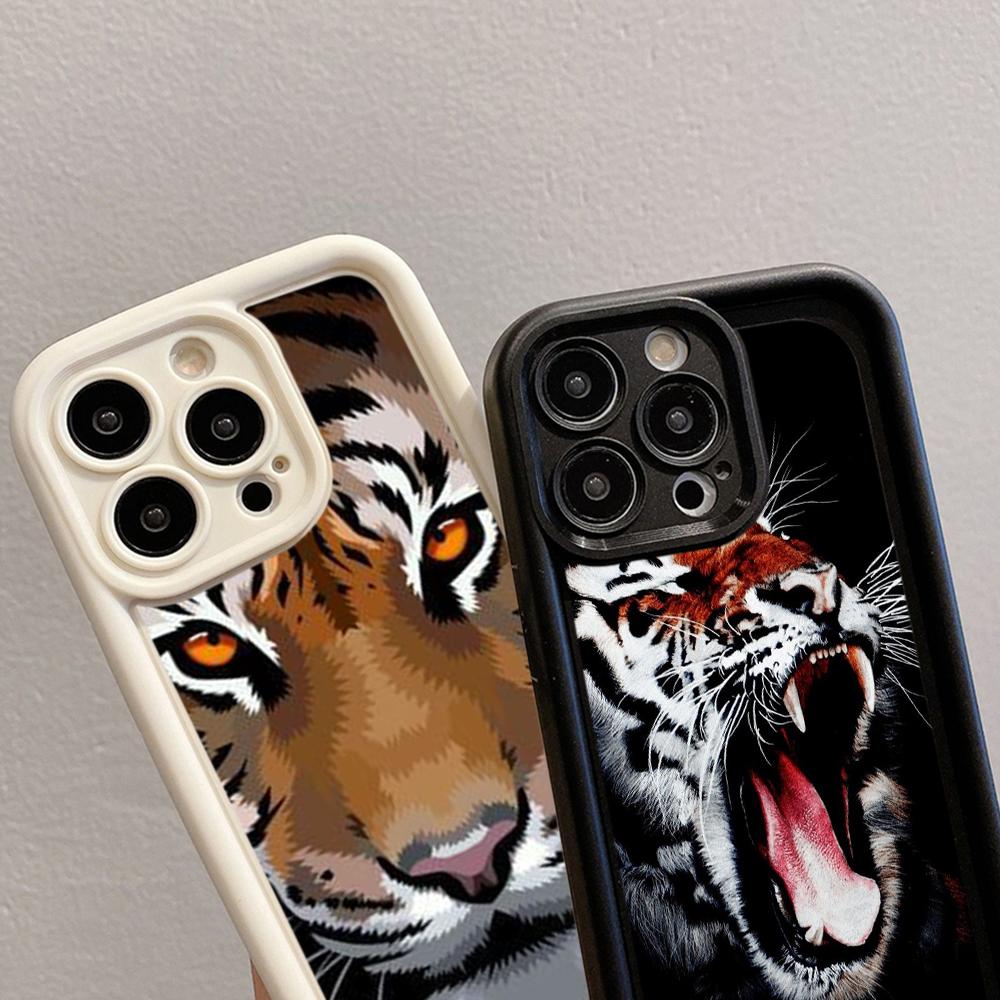 LZ30 Tiger Lion Cat Silicone Phone Case for Infinix Smart 9 Hot 40i Tecno Camon 20 Pro Moto G22 G30 OnePlus Google Pixel 9 Shockproof Back Cover