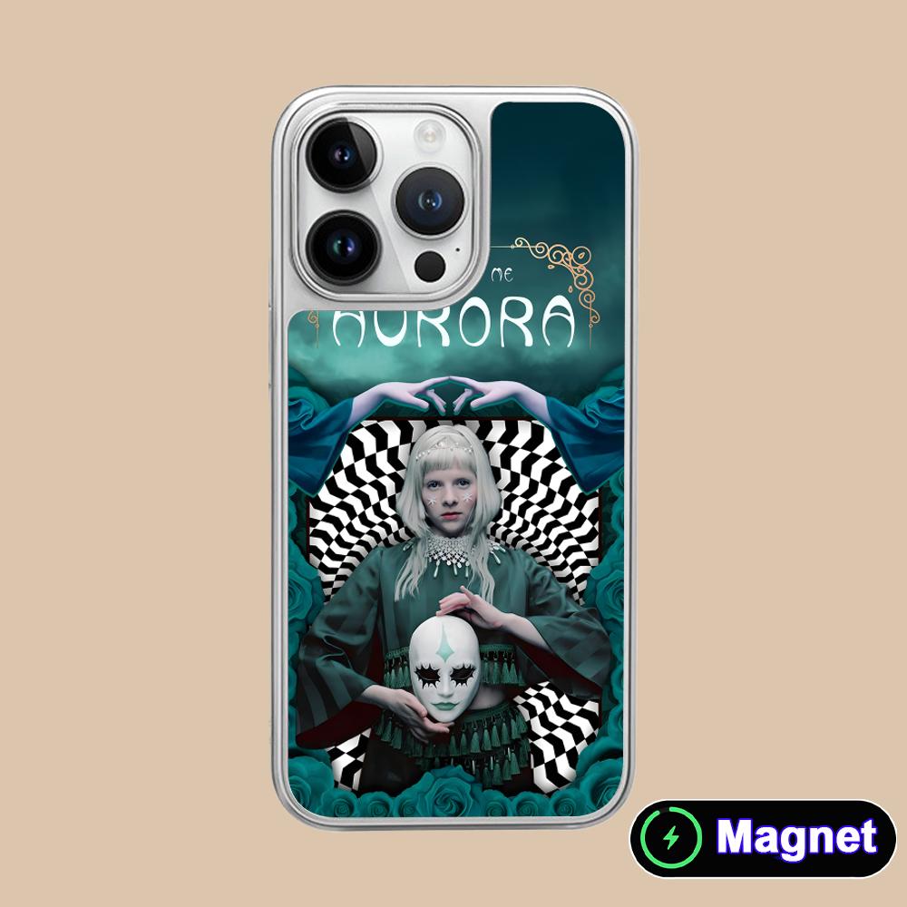 Aurora Aksnes Silver Plating Magsafe Mobile Phone Case for iPhone 17 16 15 14 13 12 11 Air Pro Max Plus Colorful Cover