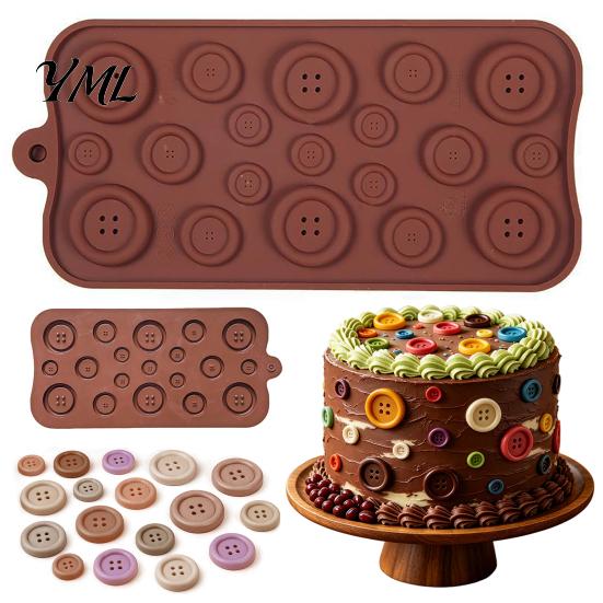 Handmade Soap Making Button Silicone Mold, Food Grade Non Stick Chocolate Candy Casting Mold Tray, Flexible Easy Release for DIY Baking And
