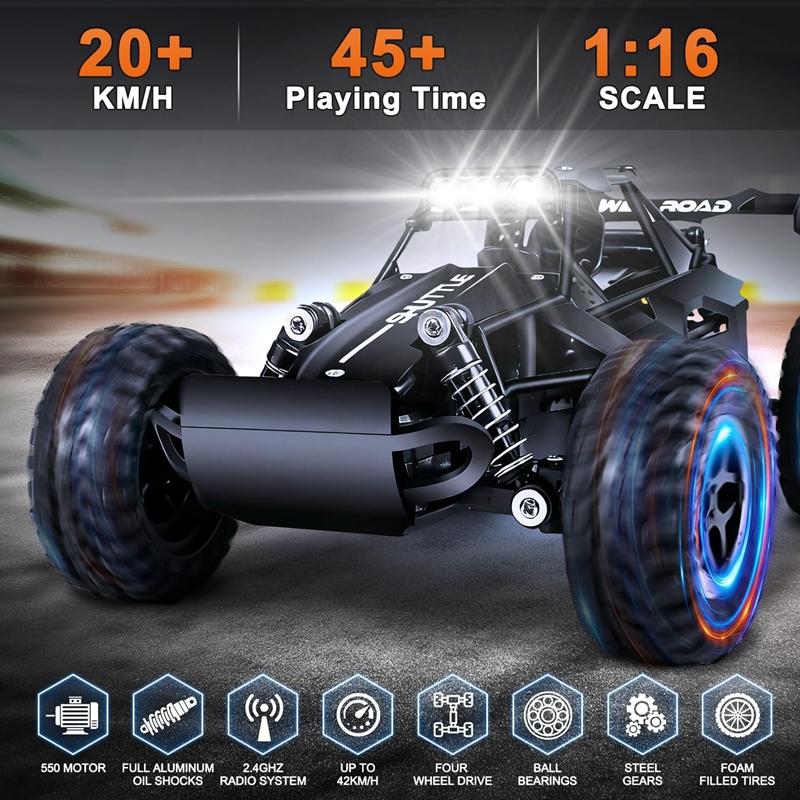 1:16 RC Car Remote Control Cars 2WD Radio Buggy Truck Drift Racing Climbing Off Road Vehicle Outdoor Toy for Boy Kid Children