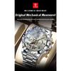 POEDAGAR Top Luxury Men Watch Automatic Date Week Man Wristwatch Hollow Tourbillon Mechanical Stainless Steel Watches