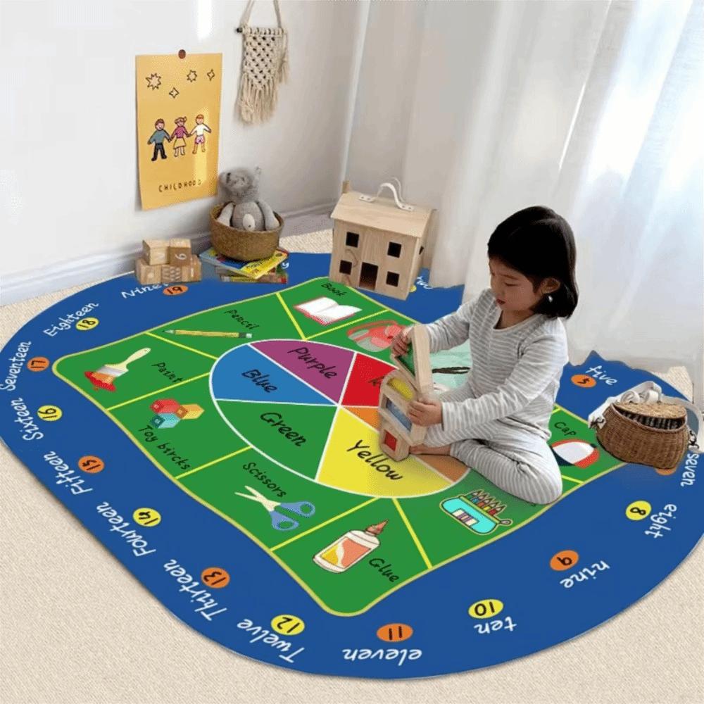 

Soft Educational Carpet Animal Number Play Mat Crawling Area Mat Activity Rugs Bedroom Style C