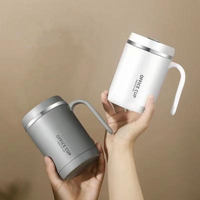 Portable 500ML Coffee Cup with Handle and Lid 304 Stainless Steel Coffee Mug PP Liner Drinking Cup Home