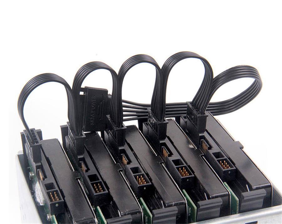 5Pcs 15 Pin 1X Male To 5X Female SATA Hard Drive Splitter Cable Adapter Computer