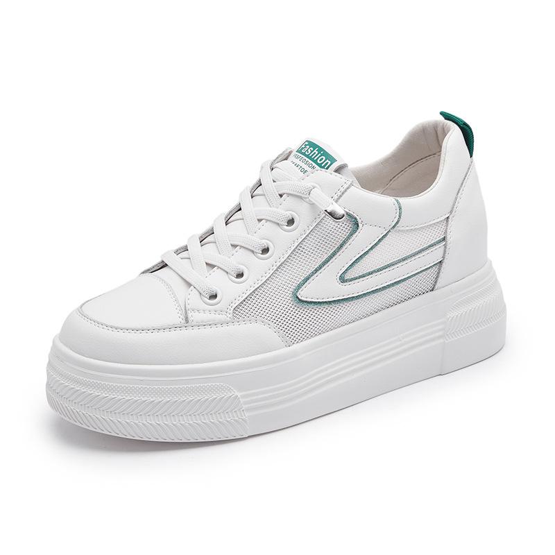

Inner height increase white shoes women s leather 2025 spring new thick-soled small muffin shoes versatile casual board shoes women 40