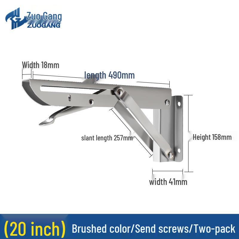 Stainless Steel K-Type Folding Triangular Wall-Mounted Shelf Bracket