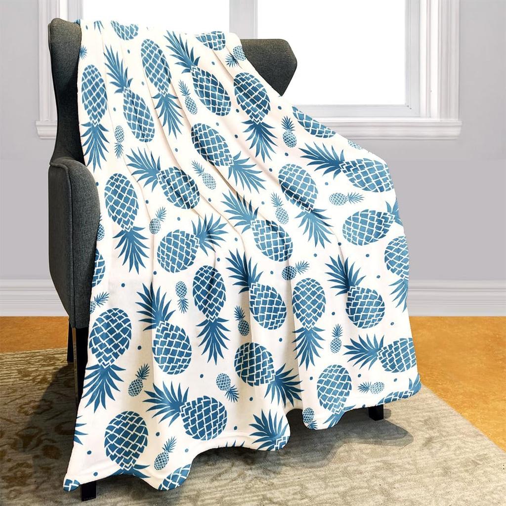 Pineapple Blanket 60x80 Inches Soft and Cozy Tropical Fruit Pattern Throw Great Gifts for Kids Boys and Girls