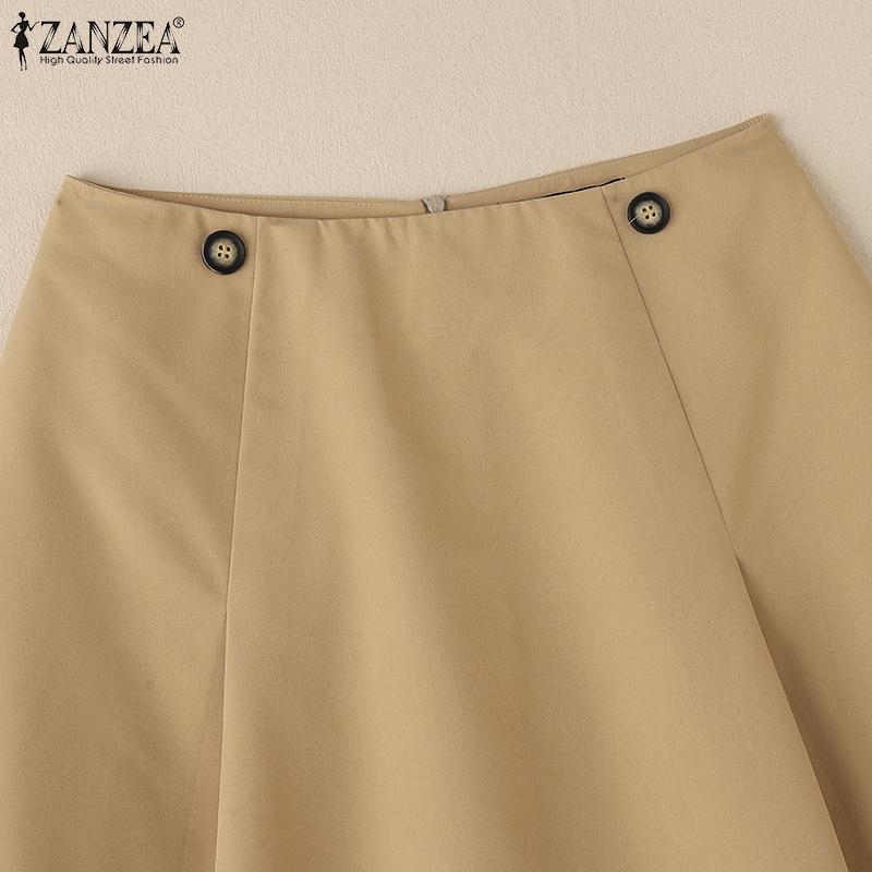 ZANZEA Women Casual Solid Color Loose Midi Long Skirts