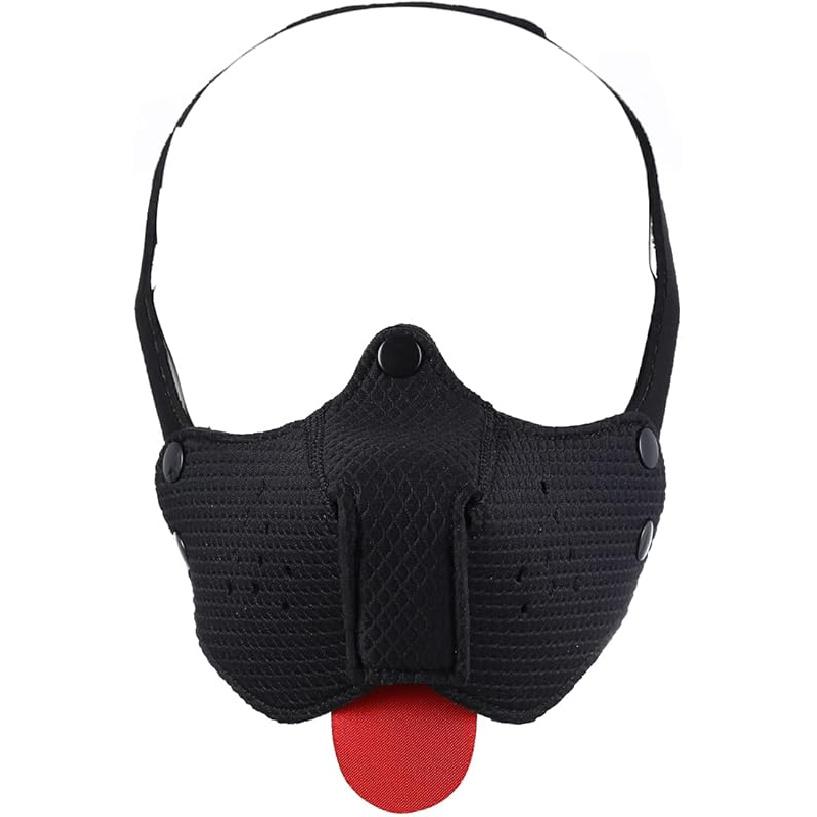 Neo Puppy Dog Face Muzzle Breathabl Kit Half Face Mask with Tongue (Black)