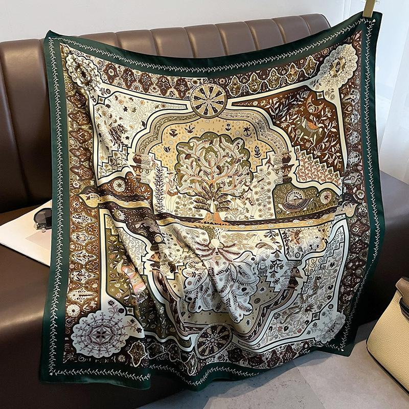 Korean New Style Big Square Scarf Scarf for Women Versatile Spring and Autumn Summer Thin Style Paired with Suit Shawl Scarf
