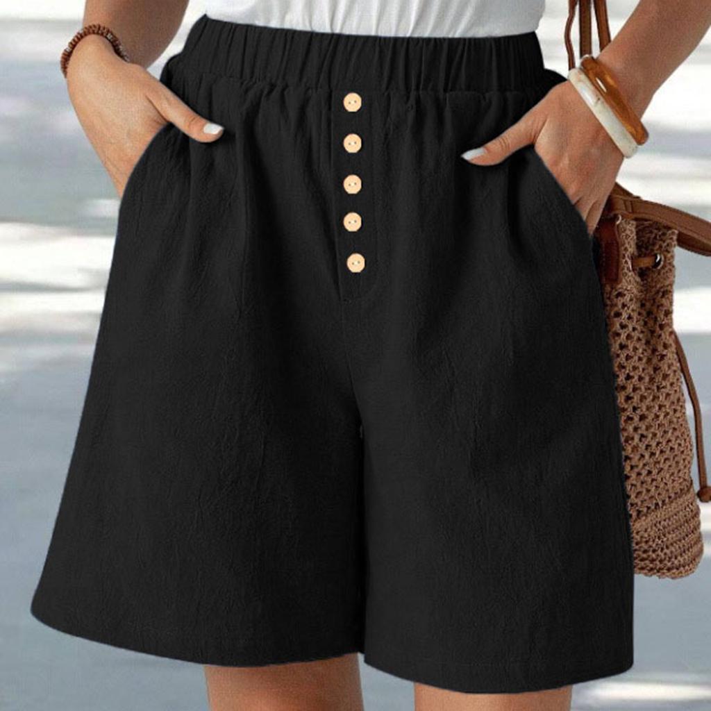 Women's Shorts Casual Summer Color Drawstring Beach Loose Pockets Shorts