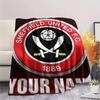 1PC Custom Name Sheffield United FC Patterned Flannel Blanket Suitable For All Seasons for Home Decor Warmth and Comfort Gifts Holiday Present