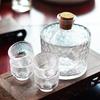 UOUSO Japanese Hammered Glass Sake Warmer Set