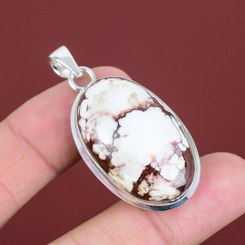 Wild Horse Magnesite Pendant Genuine Gemstone Pendant 925 Sterling Silver Pendant Wild Horse Magnesite Jewelry Gift For Him Handmade Pendant