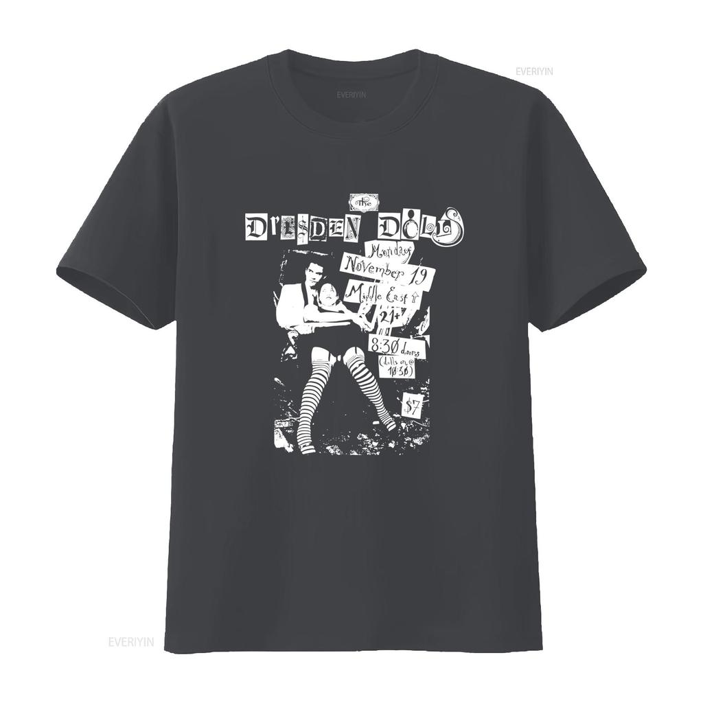 the Dresden Dolls T Shirt Vintage Rock Concert Design For Fans Cool  vintage Washed Unisex graphic Versatile fashion Stretched
