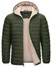 KEFITEVD Warm Padded Jacket with Fleece Perfect for Winter and Outdoor Army Size L Men's Lining, Hiking, Fishing, Activities, Thick, Green,