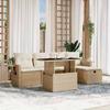 VidaXL Garden Lounge Set with Cushions 6 Pcs Beige Braided Resin 3274968