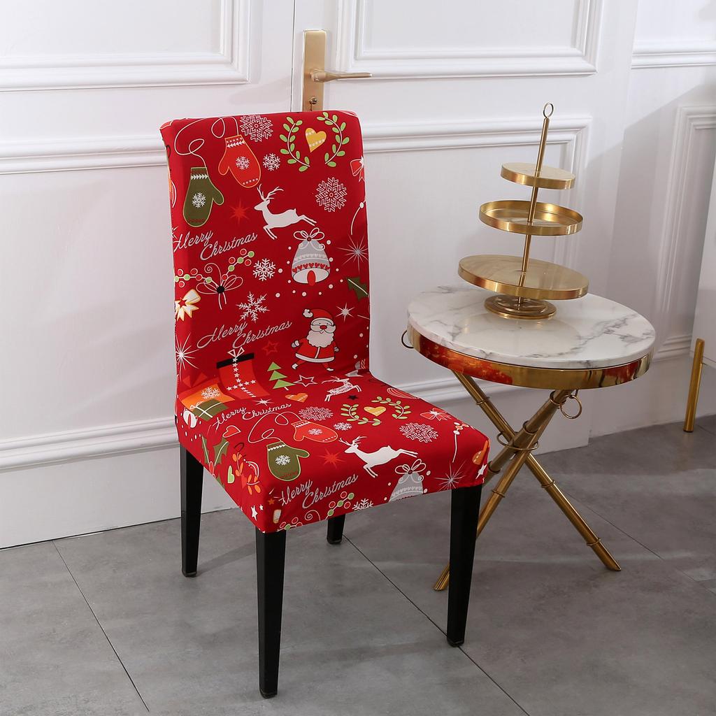 Christmas Cartoon Chair Cover Elastic Festival Party Dining Chairs Stool