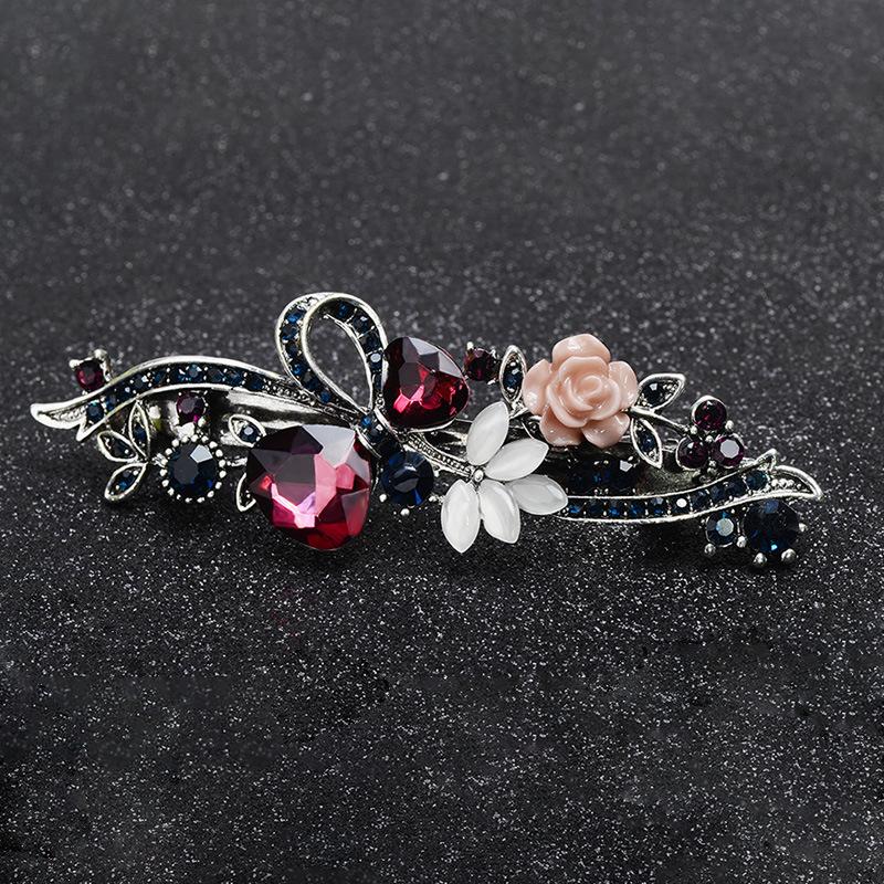 Koreanische Strass Haarnadel Hinterkopf Federclip Eleganter Top Clip Haarschmuck Pferdeschwanzclip Damen Haarnadel Erwachsener Clip Kopfschmuck