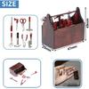 Doll House Toolbox,Eecoo Miniature Tool Box Wooden Toolbox Model for 1/12 Doll House Accessories with 8PCS Metal Tools Set
