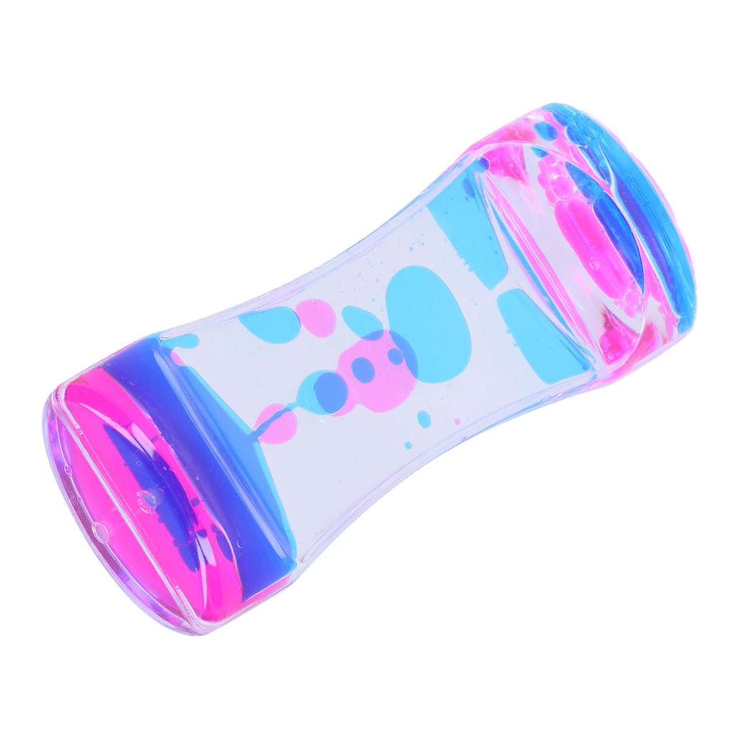 Double Color Liquid Motion Bubbler Timer Hourglass Liquid Bubbler Toy Desk Decor(Blue Pink )