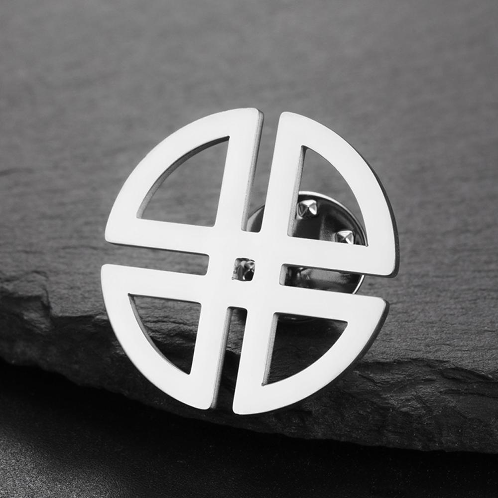 Dawapara Celtics Shield Knot Brooch Pins Irish Protection Talisman Good Luck Symbol Stainless Steel Jewelry