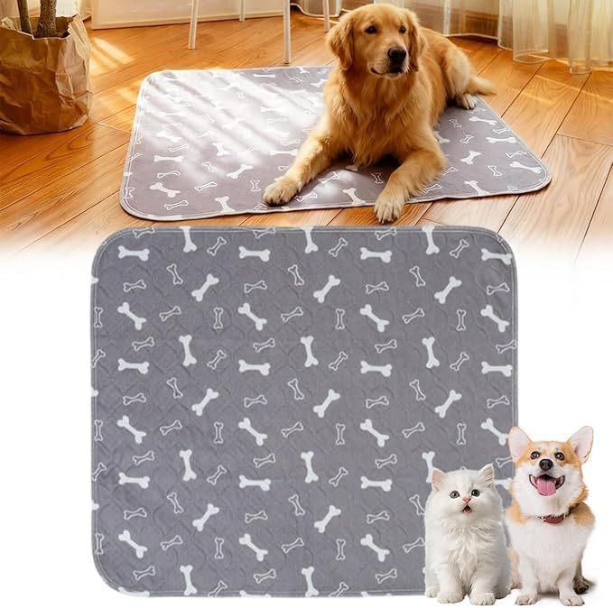 Washable Pet Pee Pad, Thick Reusable Absorbent Non-Slip Dog & Cat Training Mat, Waterproof Pet Urine Pad