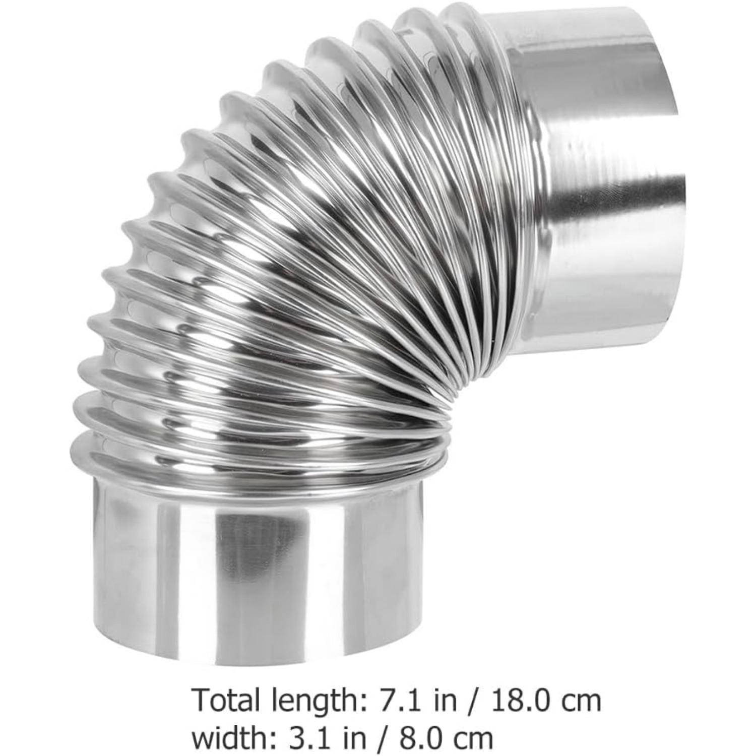 

90 градусов труба печи 3 дюйма из нержавеющей стали трубы печи колено удлинитель трубы дымохода выхлопная труба для наружной дровяной печи, походной печи 8cm