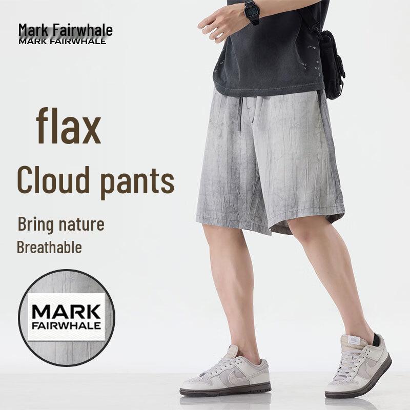 

MARK FAIRWHALE Men s Summer Tie-Dye Lyocell Linen Quick-Dry Shorts 2XL