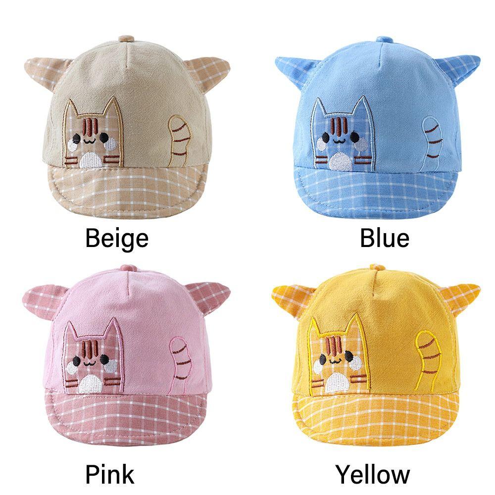 Cartoon Cat Pattern Boys Grils Hats Soft Children Peaked Caps Baby Baseball Cap