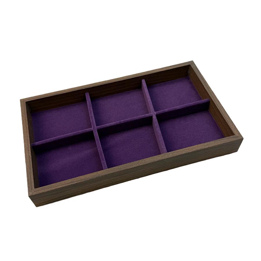 1 Pc, Walnut Wood Pattern Jewelry Box, Jewelry Tray, Suitable for Storing Necklaces, Rings, Earrings and Ear Studs. Color: Violet
