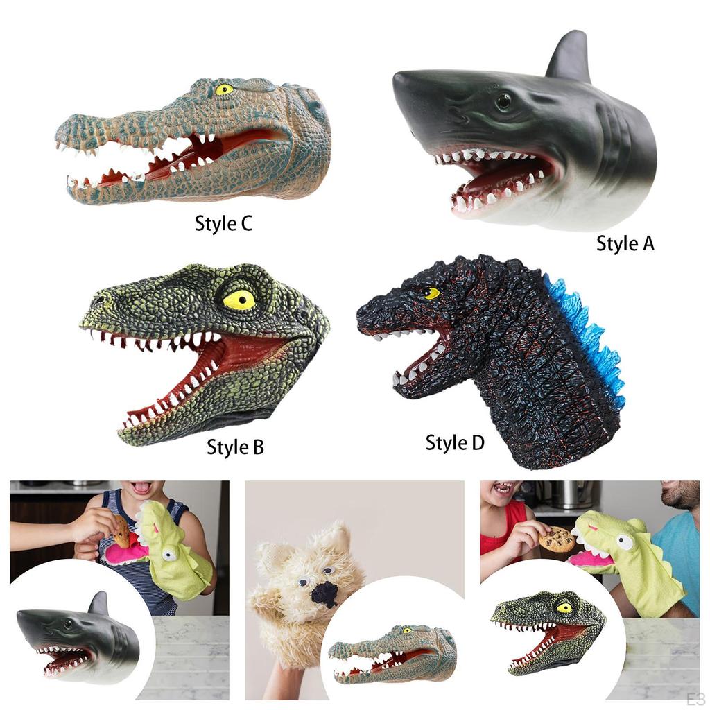 Animal Hand Puppet Toy Head Model for Children Boys Xmas Birthday Gifts