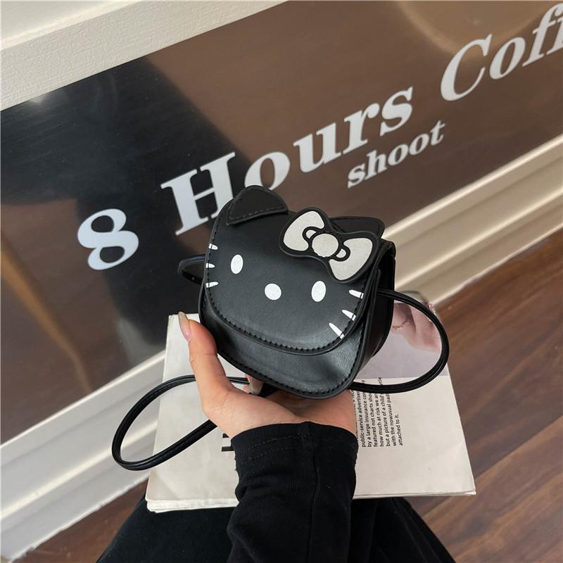 Hello Kitty Mini Bag for Girls Cute Cartoon Cat Shoulder Crossbody Bag Small Square Coin Purse KTB