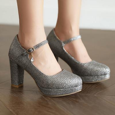 Women's High Heels Shoes Platform Fashion 2025 New Strap Gold Grey Pink Heeled Party Wedding Office Shoes Ladies Dress Pumps