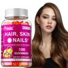 Gomas de colágeno contendo extrato de vitamina C promovem cabelos saudáveis, clareiam o tom da pele e unhas saudáveis.