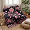 Pink Hibiscus Hearts Pattern Theme blanket Lightweight Warm Flannel Blanket Decorative Throw Blanket for Home Decoration