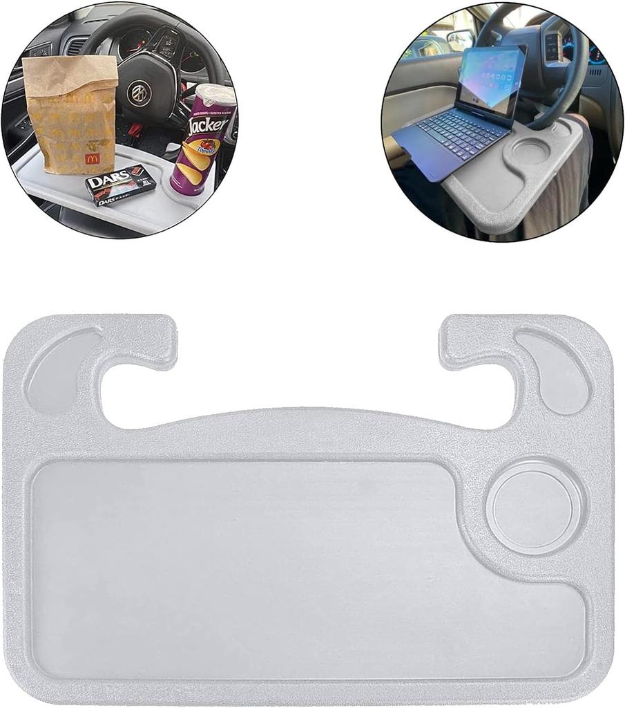 Car Steering Wheel Desk for Laptop,Multipurpose Travel Car Accessories, Car Seat Stand Trays for Eating, Steering Wheel Under Table Console(Black)