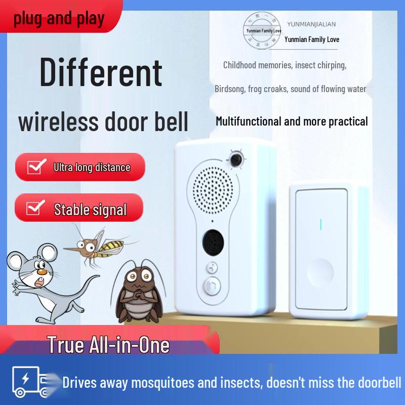 Villa Wireless Doorbell - Long-Range Remote, Wall-Penetrating Signal, High Volume, Stable Ringing for Homes