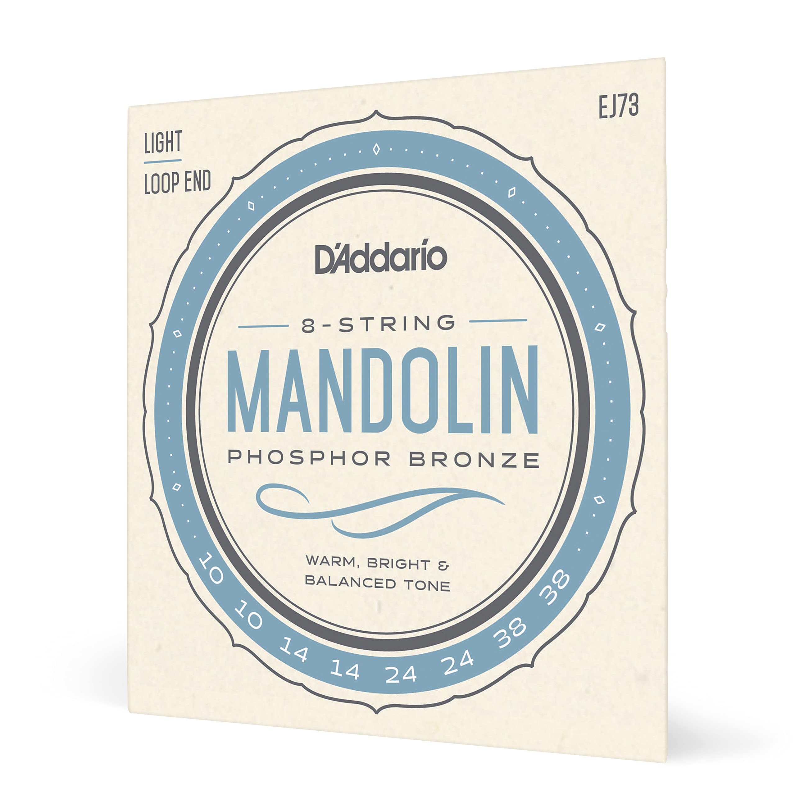 Mandolin Phosphor EJ73 D Addario Strings, Bronze, Light, .010-.038