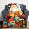 1pc Christmas Santa Claus Blanket, Lightweight Flannel Throw Blanket For Sofa, Bed, Travel, Camping, Living Room, Office, Couch, Chair, And Bed