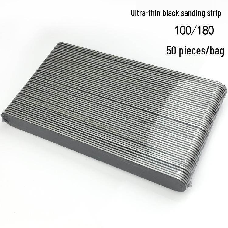 Double-Sided Black Nail File with Red Hearts - 100/180 Grit