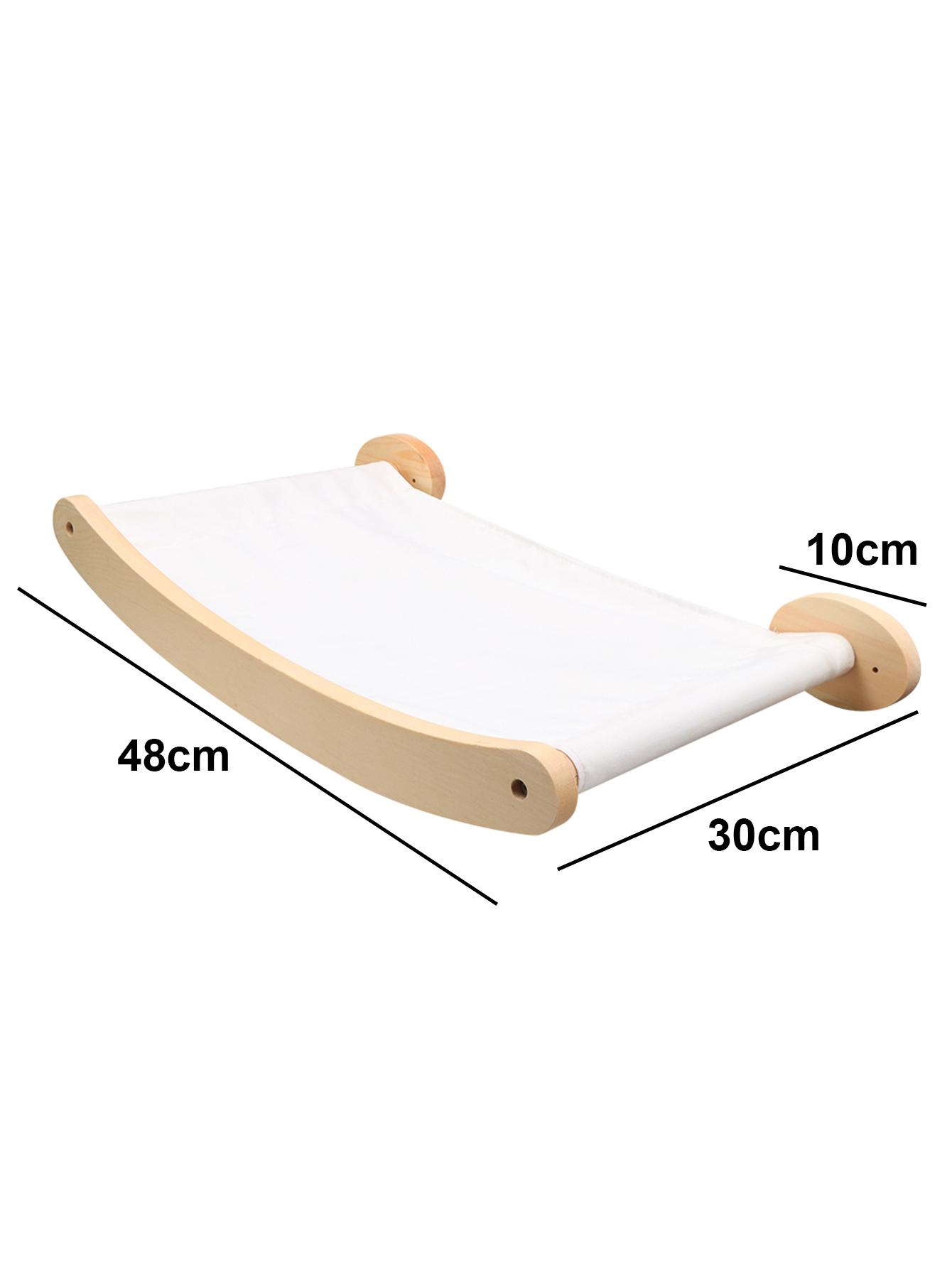 Wooden Wall-Mounted Cat Activity Centre with Scratching Board Hammock and Climbing Stairs Pet Climbing Play Furniture