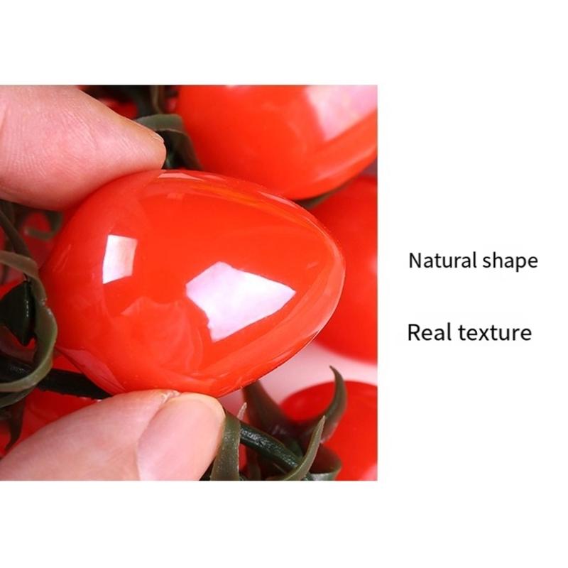 Realistic Artificial Cherries Tomatoes Fruit for Festival Decoration Basket Display Classroom Teaching Aid Photography