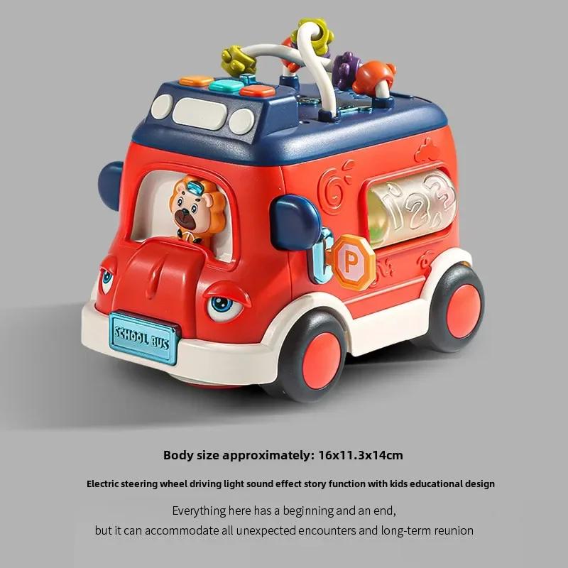 Baby Spielzeug Früherziehung Maschine Universelles Rad Schulbus Telefon Auto Mit Singen Und Licht Spielzeugauto Mit Spaß Ball Puzzle Geschenk
