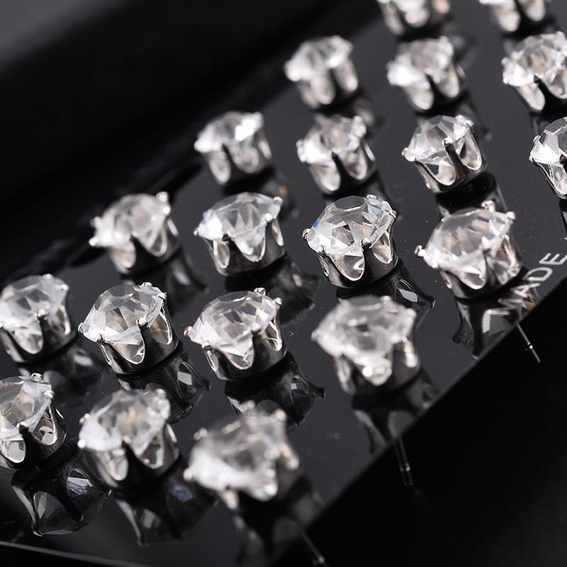 12 Pairs/Set Exquisite Elegant Wedding Stud Earrings Set Charm Simple Women Zircon Earrings Set Jewelry Accessories Gifts LM