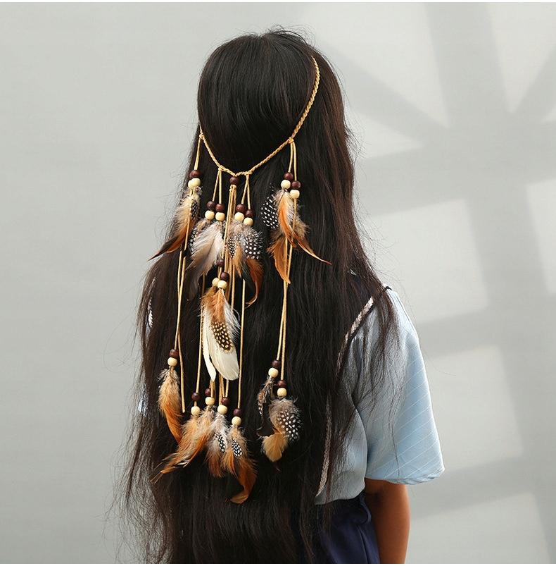 Indian Headdress Hairband With Feathers A6