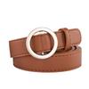 Non-Porous Round Buckle Belt, Female Student Fashionable Simple Decorative Thin Belt, Round Ring Casual Pants Belt