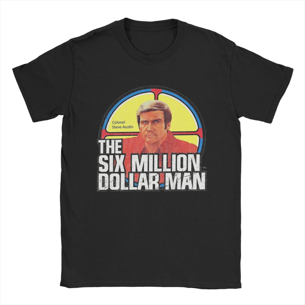 

Men T-Shirt The Six Million Dollar Man Logo Fall Guy Cool 100% Cotton Tee Shirt Short Sleeve T Shirt O Neck Tops Gift Idea 5XL різнокольоровий