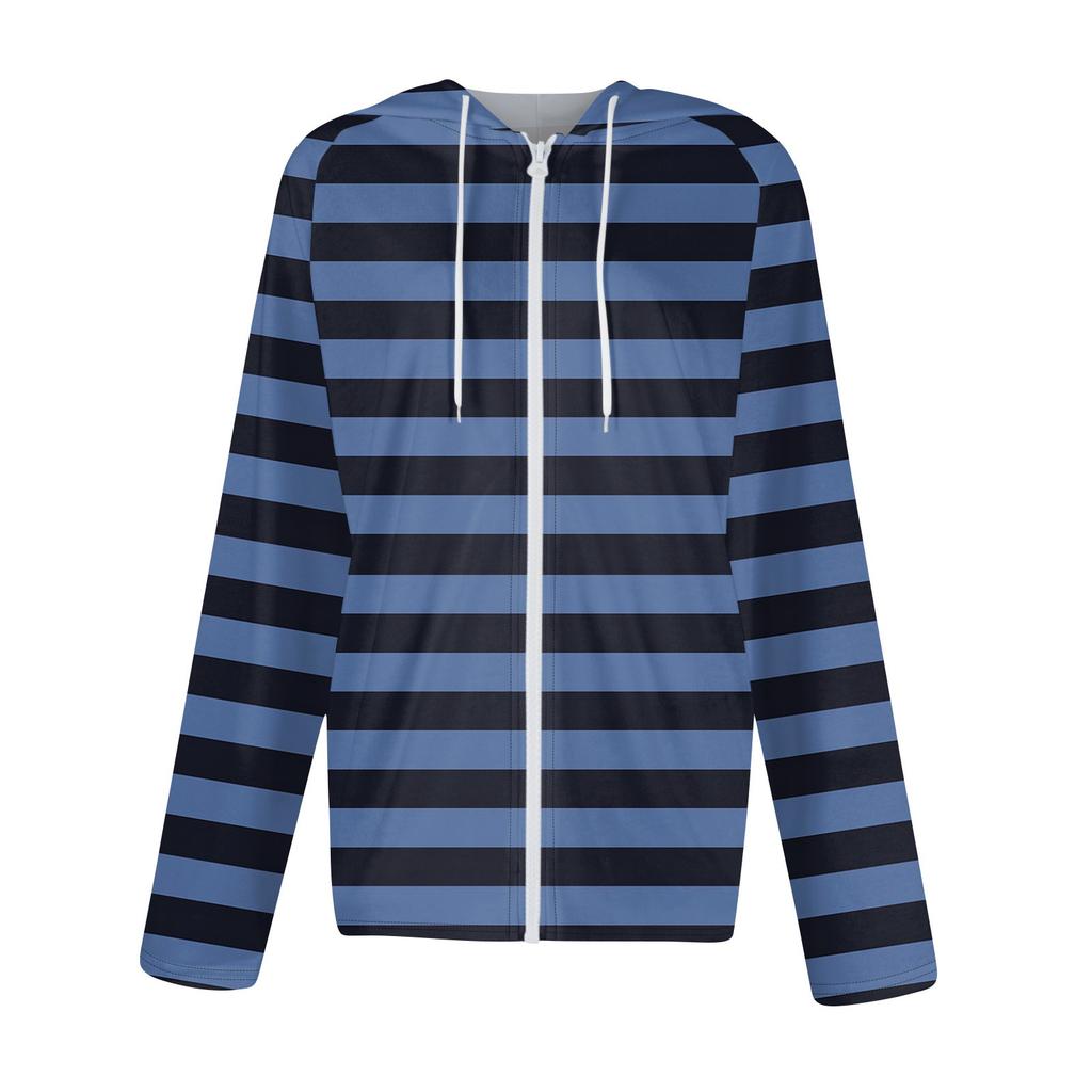 Women's Fashion Casual Zip Up Hooded Print Long Sleeve Sweatshirts Coat