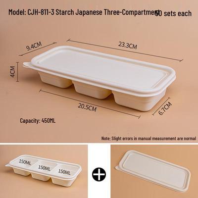 Eco-Friendly Corn Starch Compartmented Bento Lunch Box